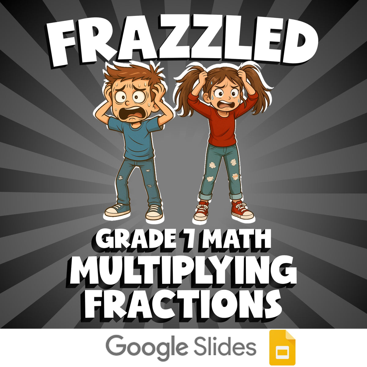 Multiplying Fractions FRAZZLED Math Game - No Prep Grade 7 Review Activity