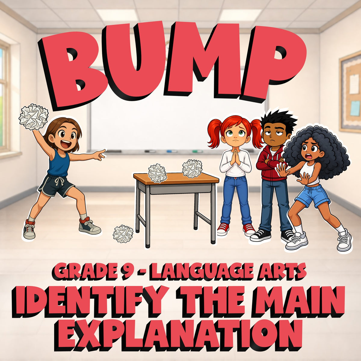 Identify the Main Explanation BUMP ELA Game - No Prep Grade 9 Review Activity
