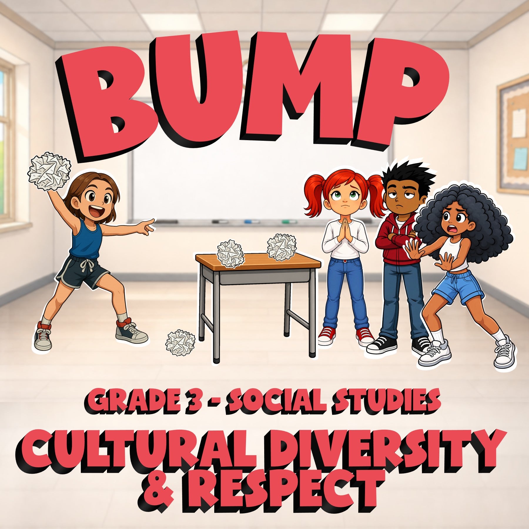 Cultural Diversity & Respect BUMP Socials Game - No Prep Grade 3 Review Activity