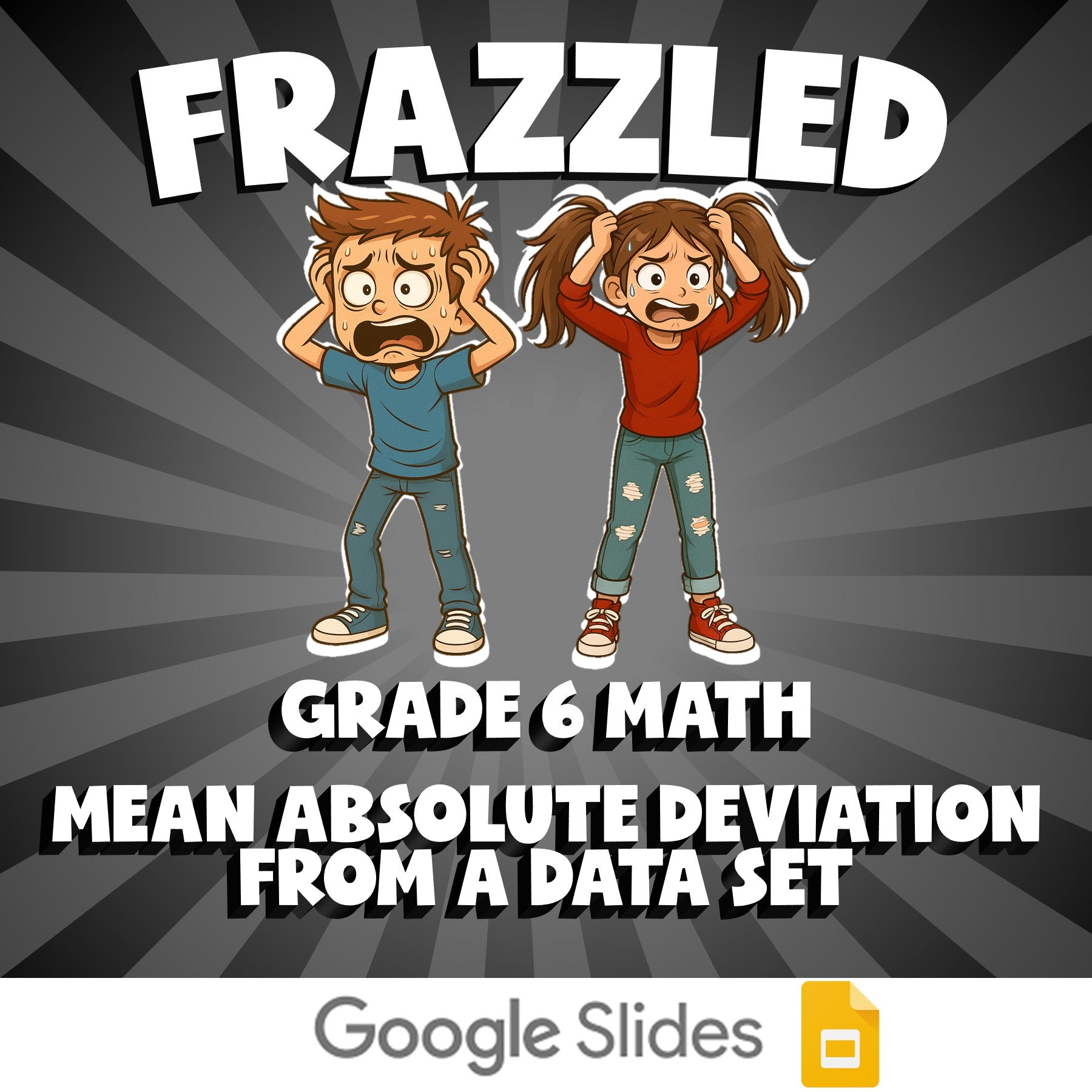 Mean Absolute Deviation from a Data Set FRAZZLED Math Game - No Prep Grade 6
