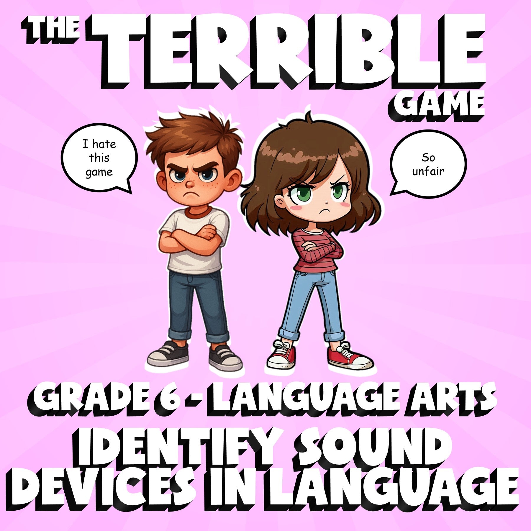 Identify Sound Devices in Language THE TERRIBLE GAME - Grade 6 ELA Review