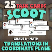 Translations in Coordinate Plane SCOOT TASK CARDS Math Game - No Prep Grade 8