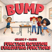 Function Notation Evaluating Functions BUMP Math Game - No Prep Grade 9 Review