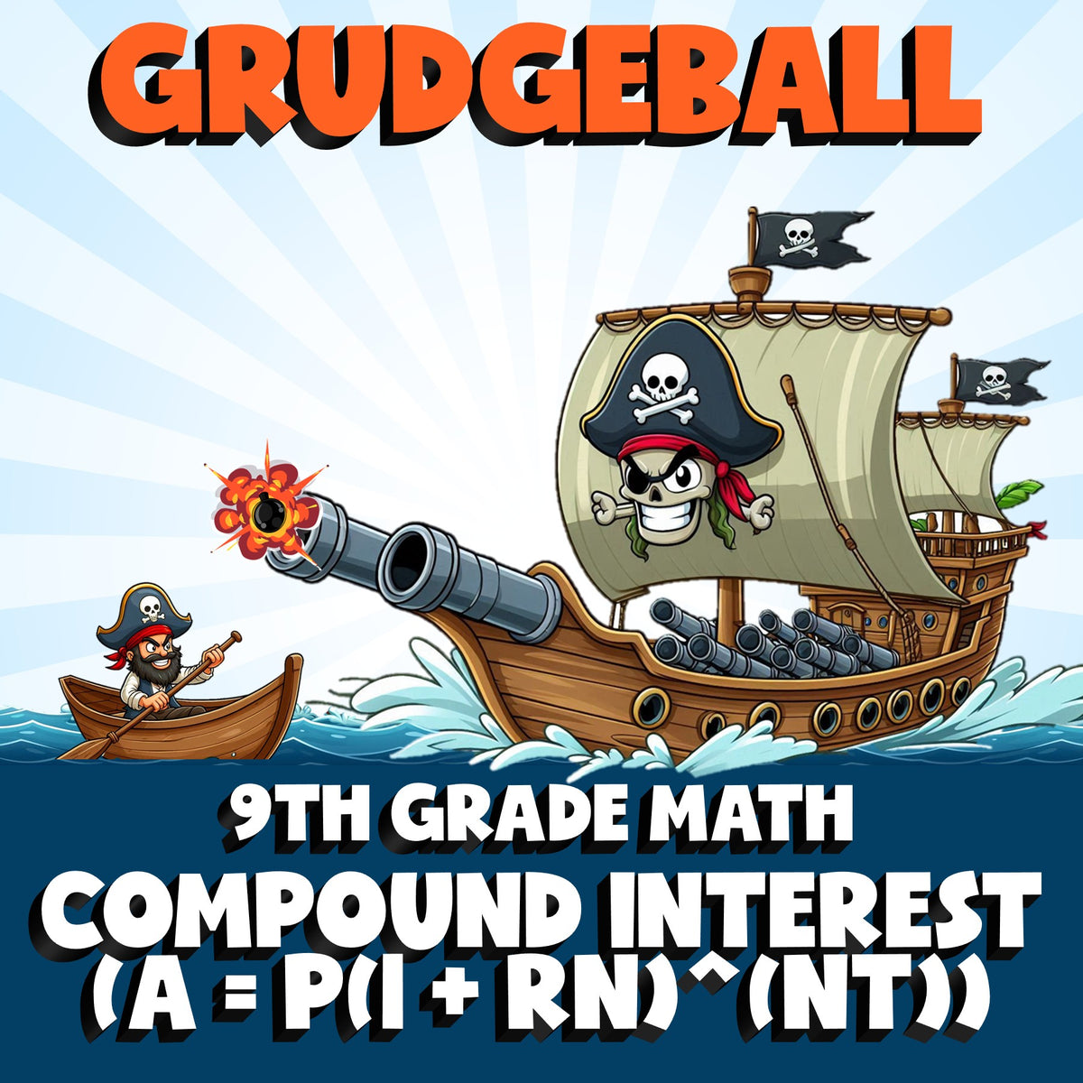 Compound Interest (A = P(1 + rn)^(nt)) GRUDGEBALL Math Game - No Prep Grade 9