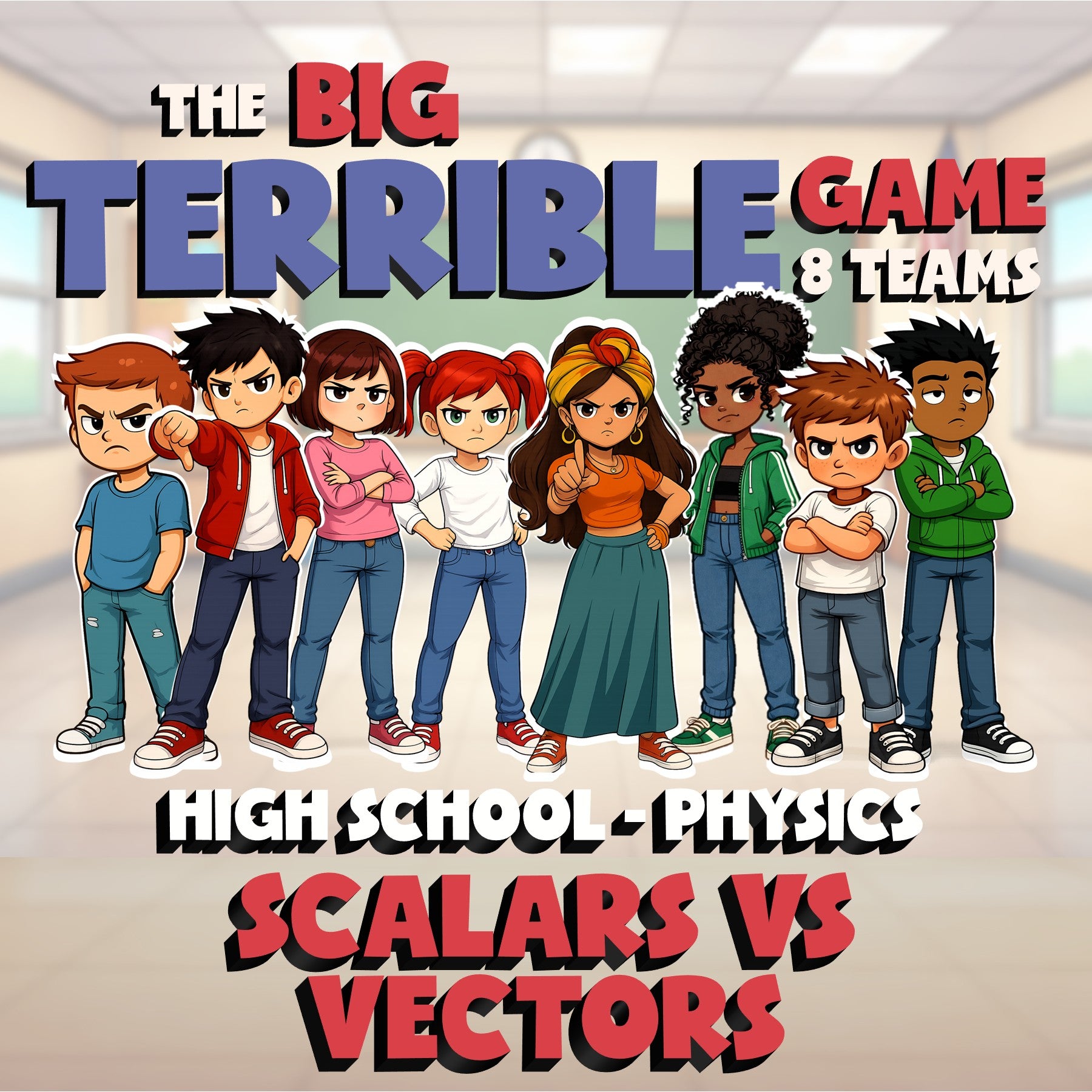 Scalars vs Vectors BIG TERRIBLE GAME - No Prep Physics Science Review Activity