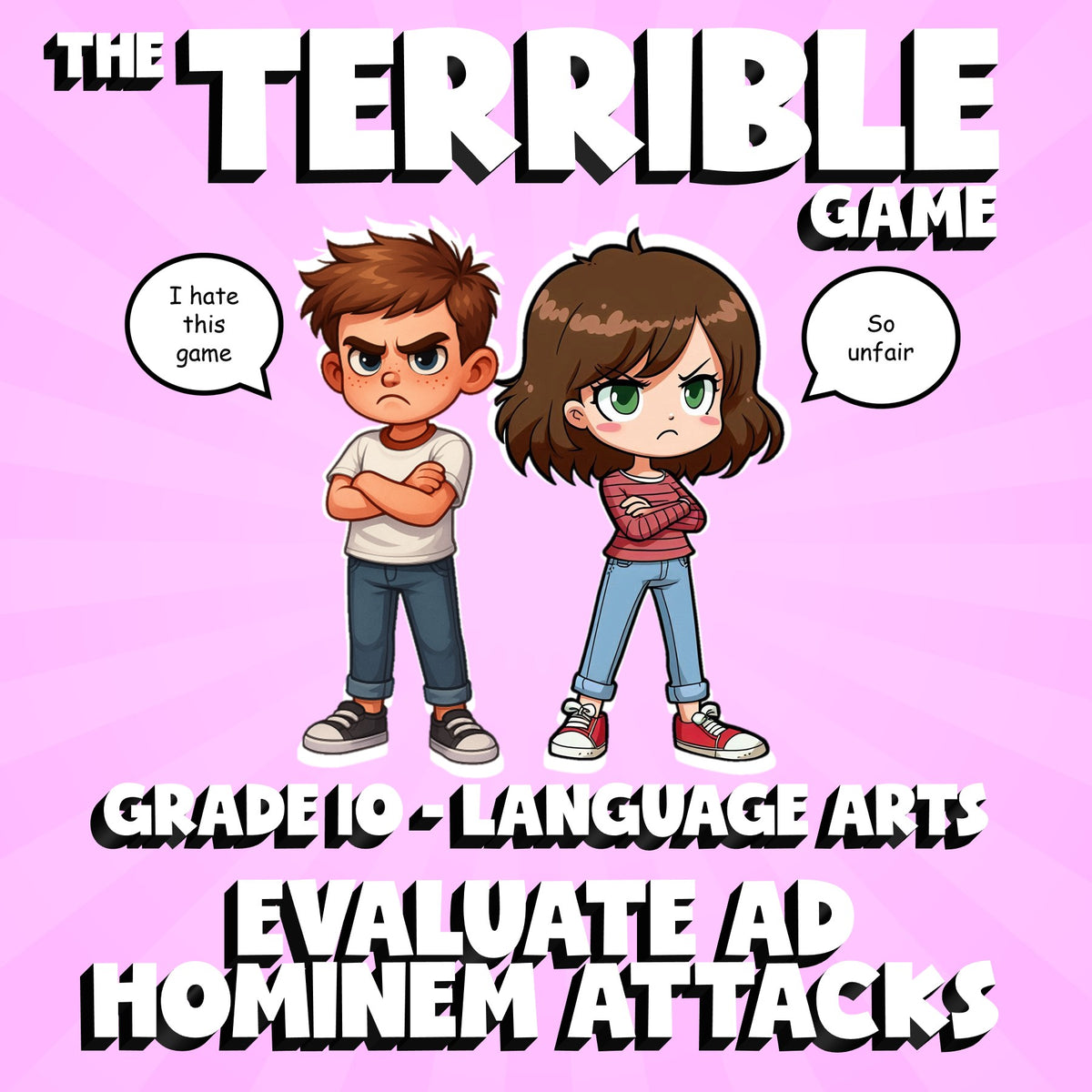 Evaluate Ad Hominem Attacks THE TERRIBLE GAME - No Prep Grade 10 ELA Review