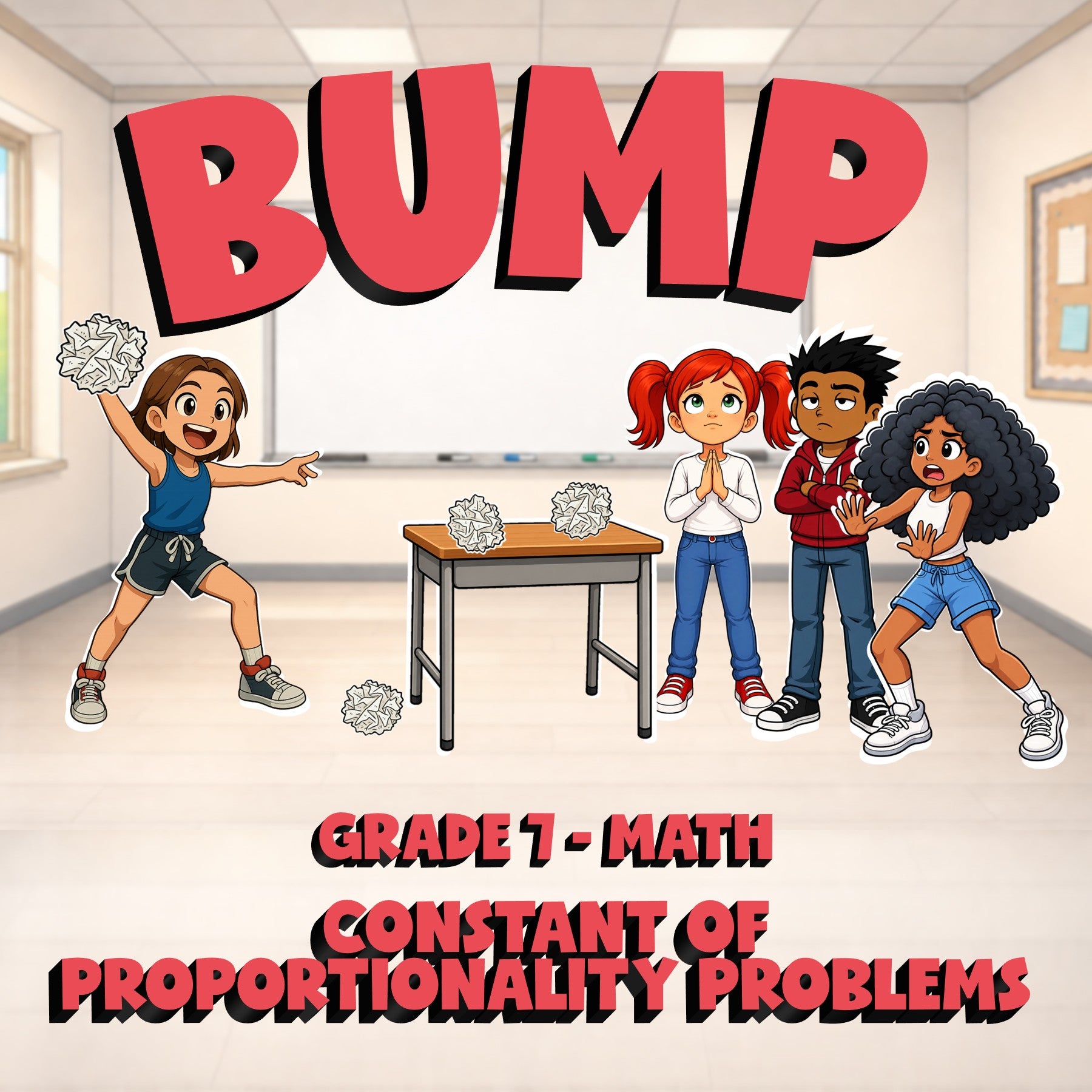 Constant of Proportionality Problems BUMP Math Game - No Prep Grade 7 Review