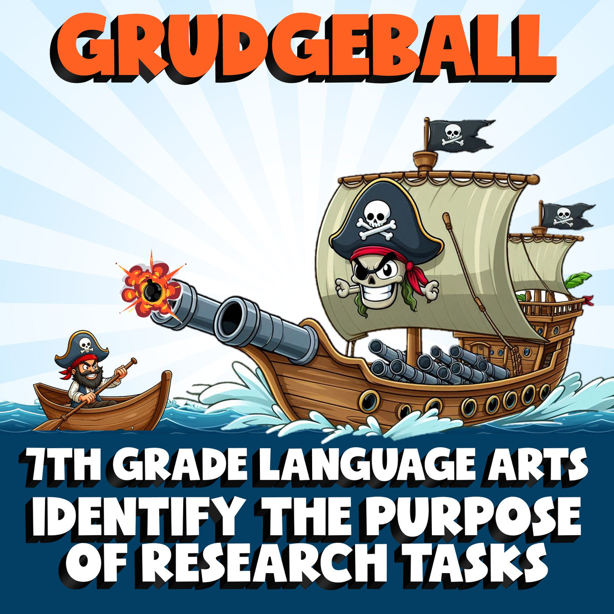 Identify the Purpose of Research Tasks GRUDGEBALL ELA Game - No Prep Grade 7