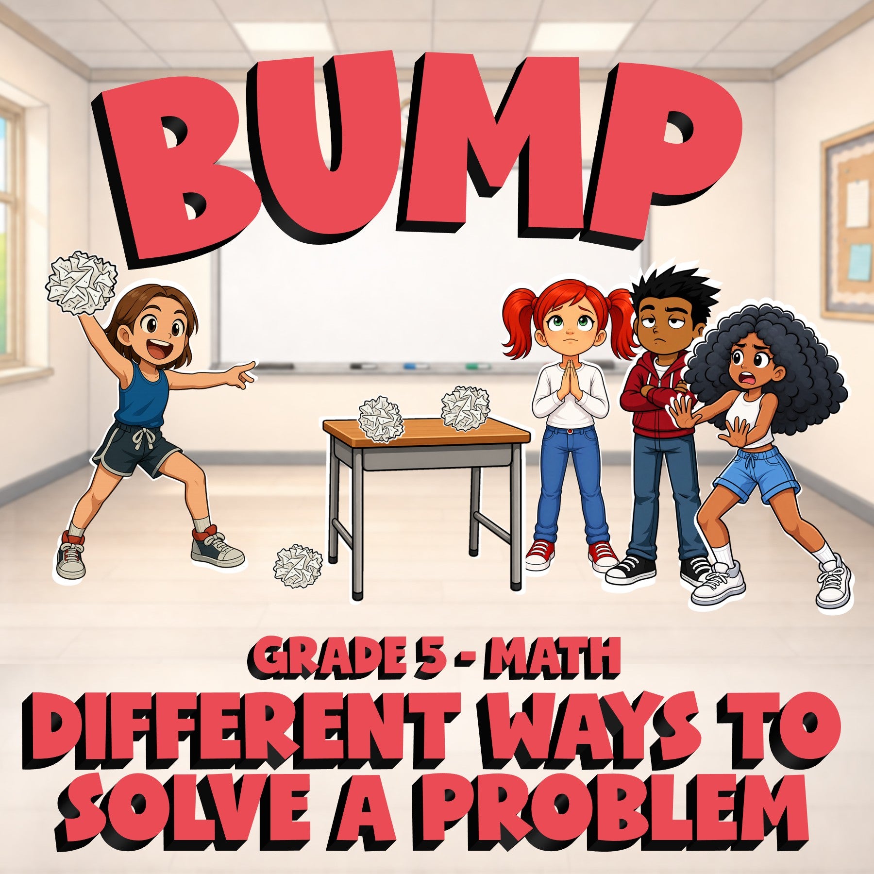 Different Ways to Solve a Problem BUMP Math Game - No Prep Grade 5 Review