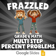 Multi Step Percent Problems FRAZZLED Math Game - No Prep Grade 6 Review Activity