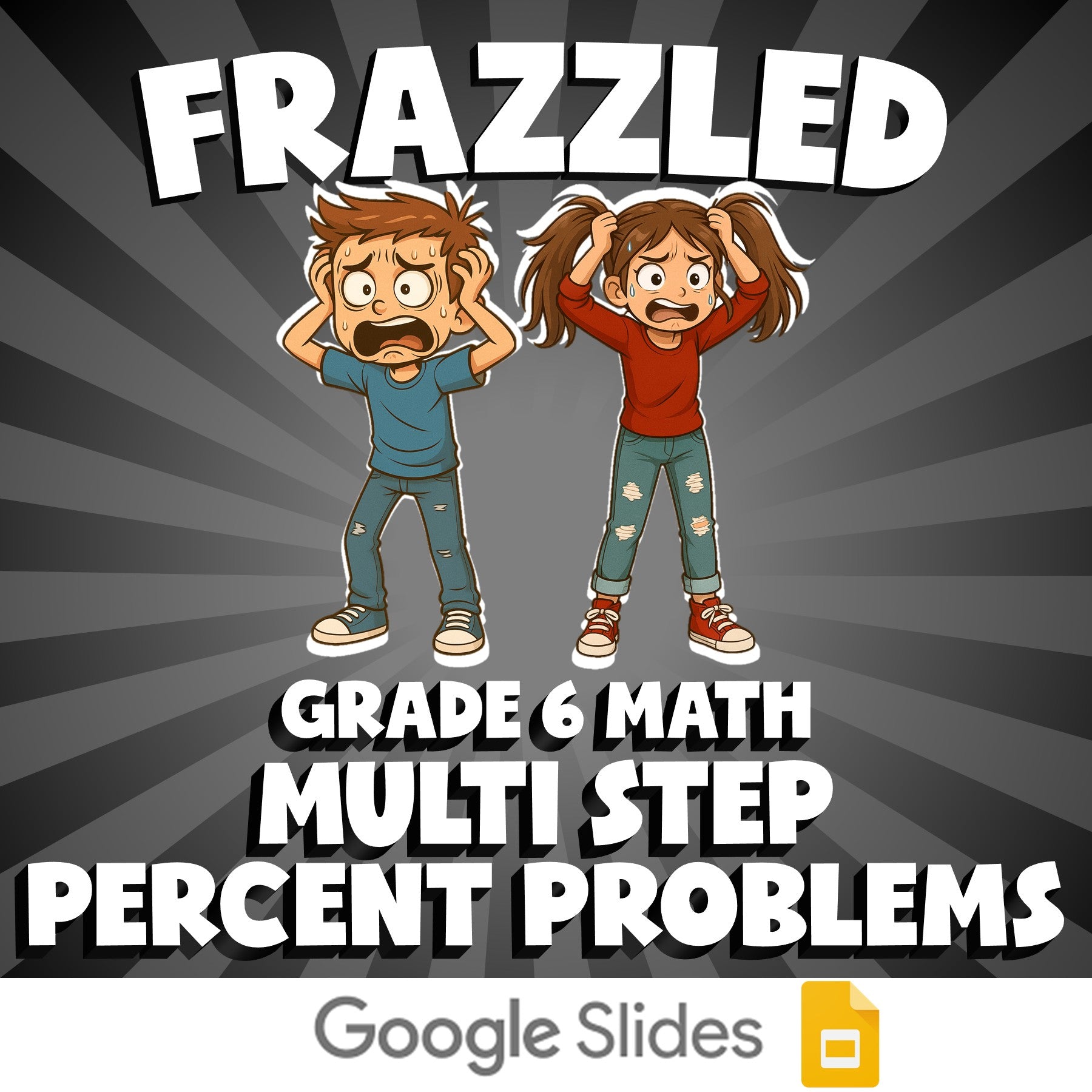 Multi Step Percent Problems FRAZZLED Math Game - No Prep Grade 6 Review Activity