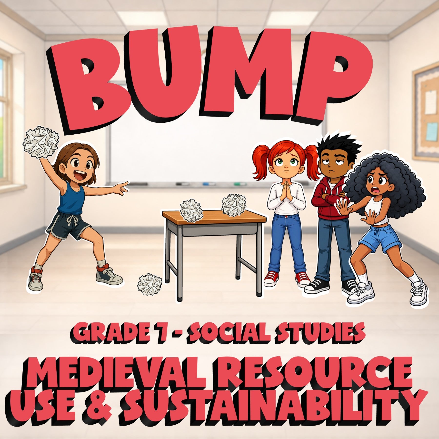 Medieval Resource Use & Sustainability BUMP Socials Game - No Prep Grade 7