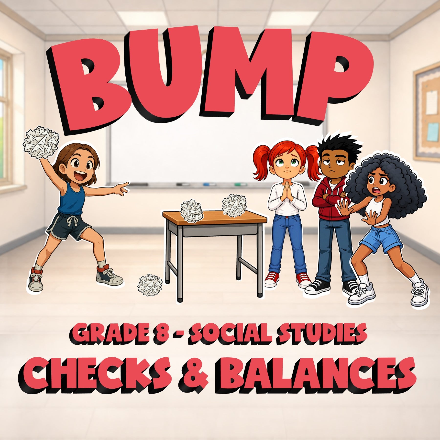 Checks & Balances BUMP Socials Game - No Prep Grade 8 Review Activity