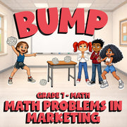 Math Problems in Marketing BUMP Math Game - No Prep Grade 7 Review Activity
