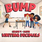 Writing Decimals BUMP Math Game - No Prep Grade 4 Review Activity