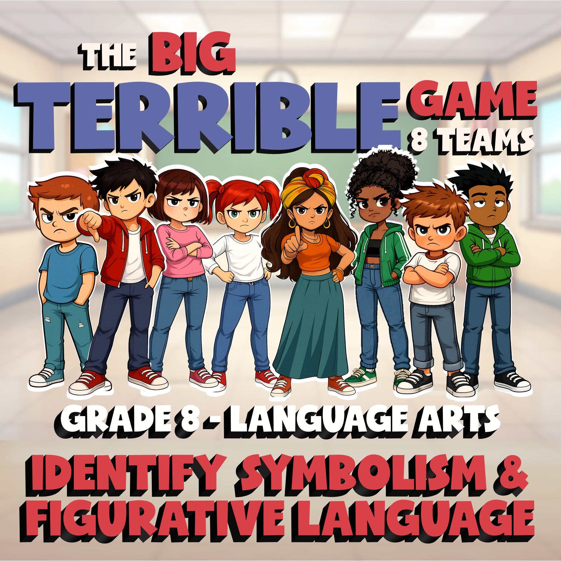 Identify Symbolism & Figurative Language BIG TERRIBLE GAME - Grade 8 ELA Review