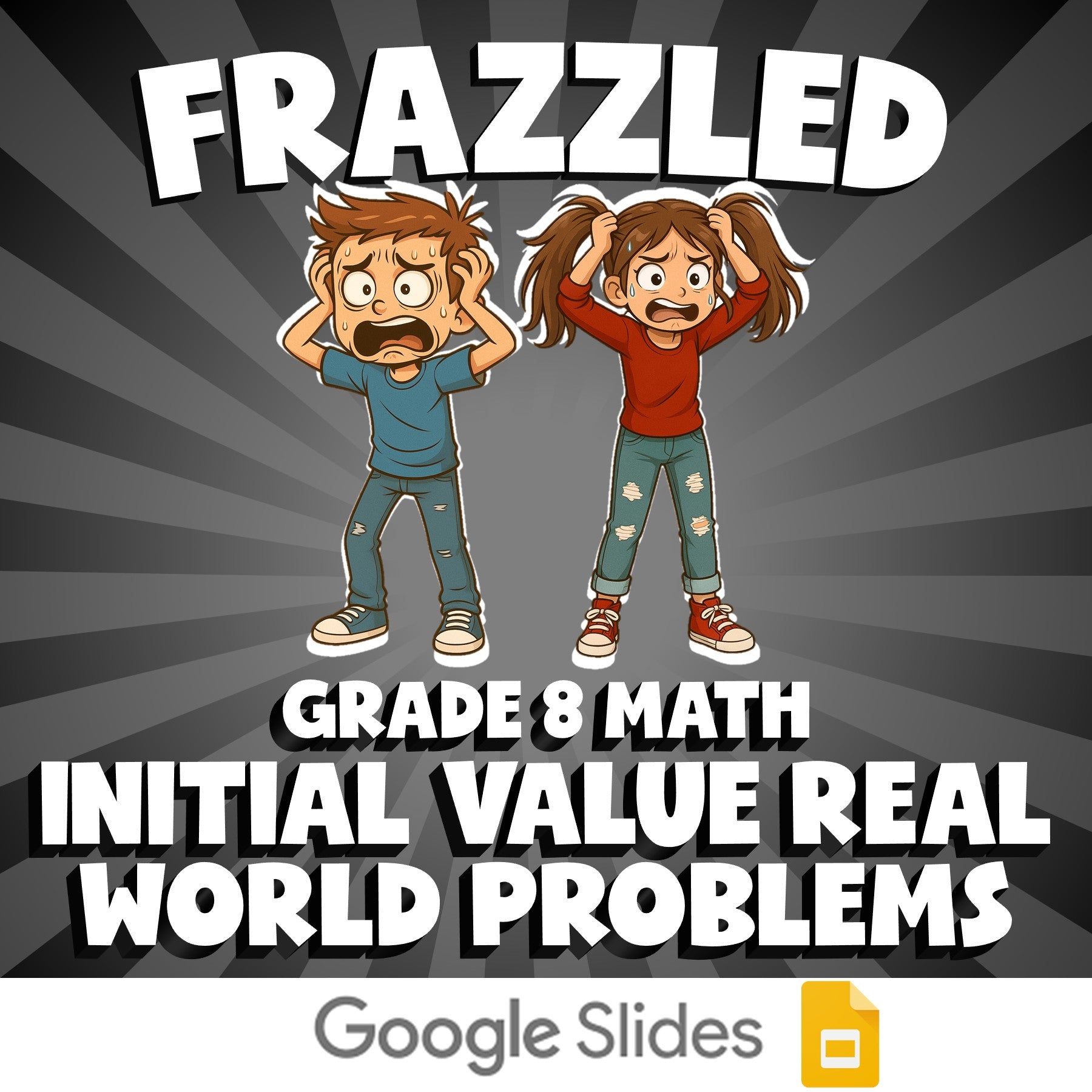 Initial Value Real World Problems FRAZZLED Math Game - No Prep Grade 8 Review
