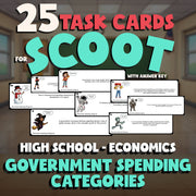 Government Spending Categories SCOOT TASK CARDS Economics Game - No Prep Review