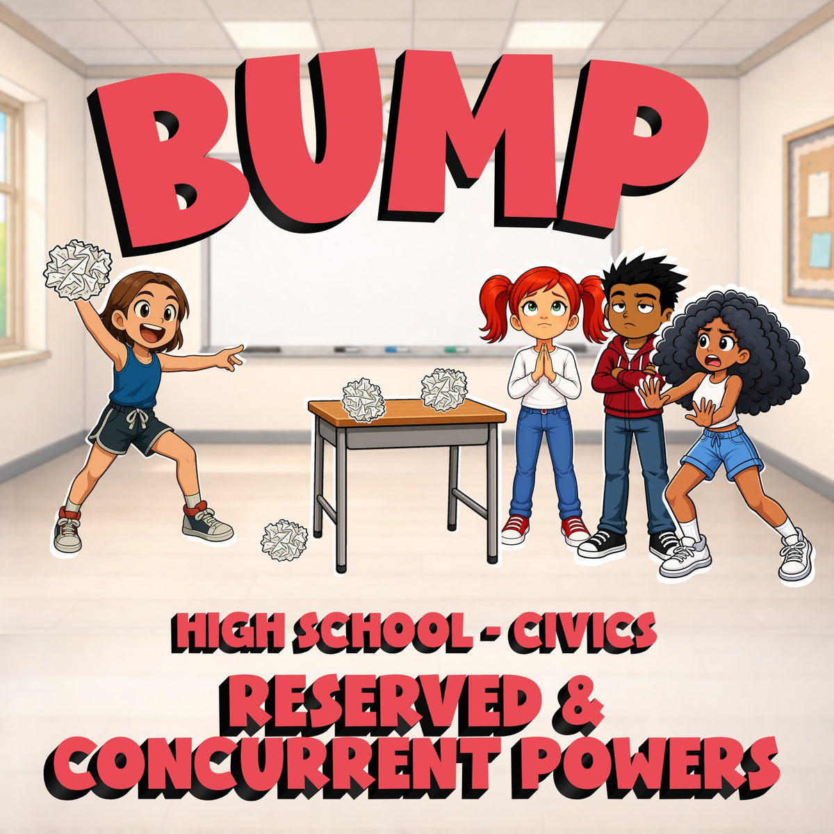 Reserved & Concurrent Powers BUMP Civics Game - No Prep Review Activity