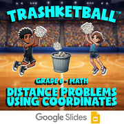Distance Problems Using Coordinates TRASHKETBALL Math Game - No Prep Grade 6