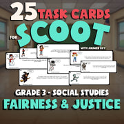 Fairness & Justice SCOOT TASK CARDS Socials Game - No Prep Grade 3 Review