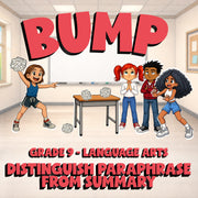 Distinguish Paraphrase from Summary BUMP ELA Game - No Prep Grade 9 Review
