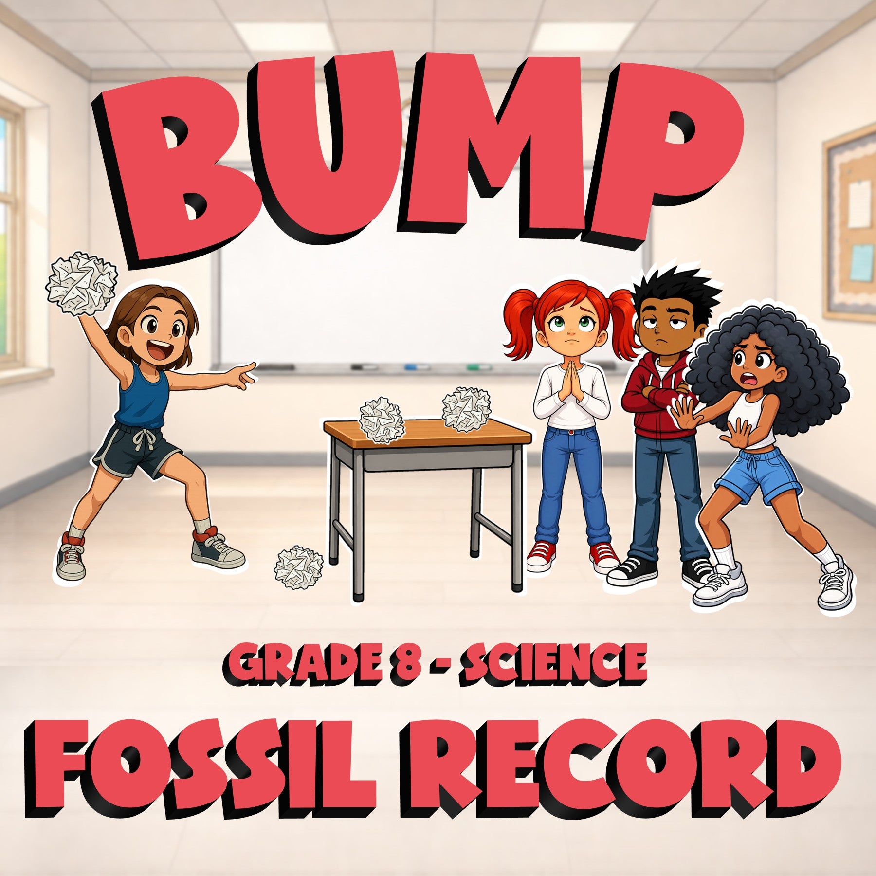 Fossil Record BUMP Science Game - No Prep Grade 8 Review Activity