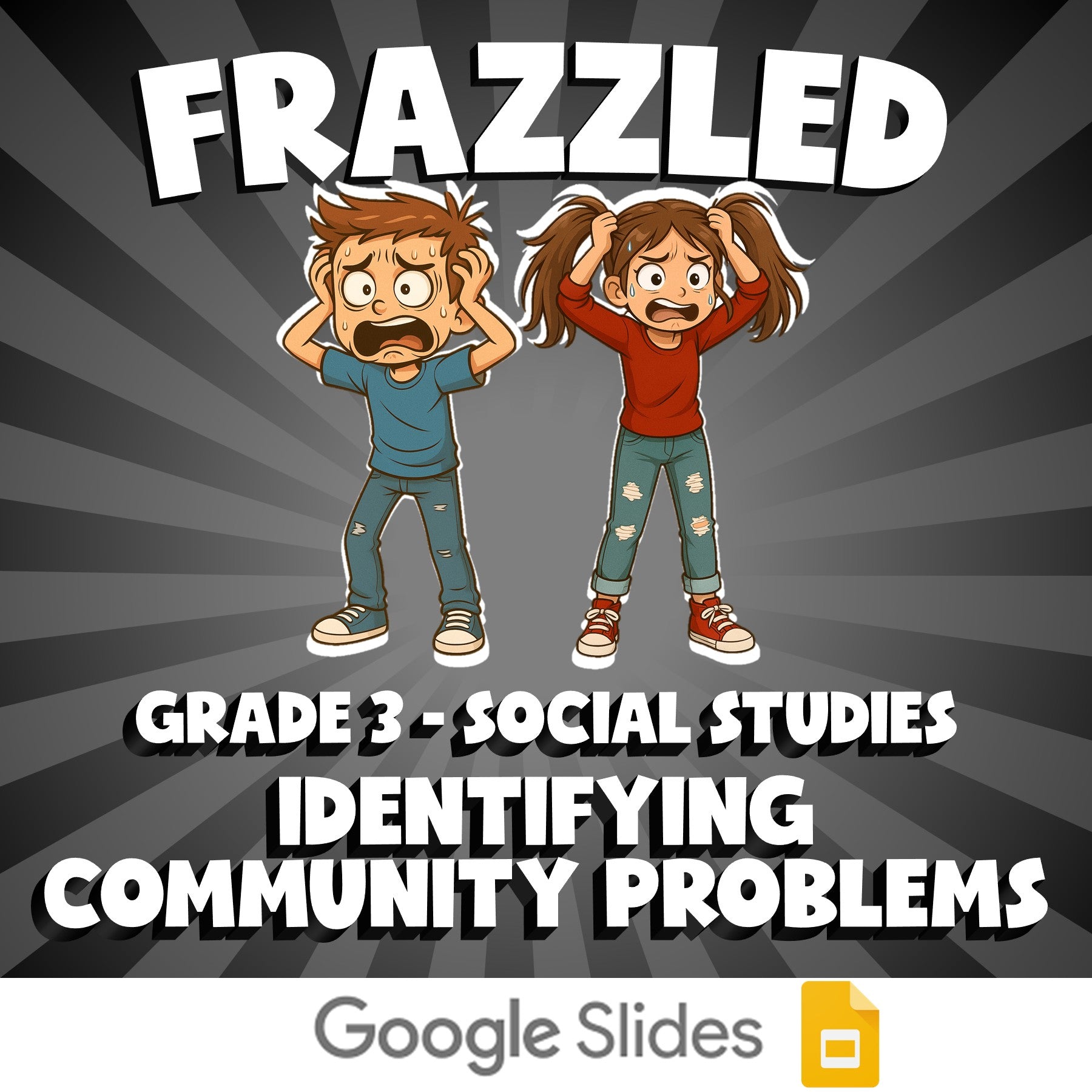 Identifying Community Problems FRAZZLED Socials Game - No Prep Grade 3 Review