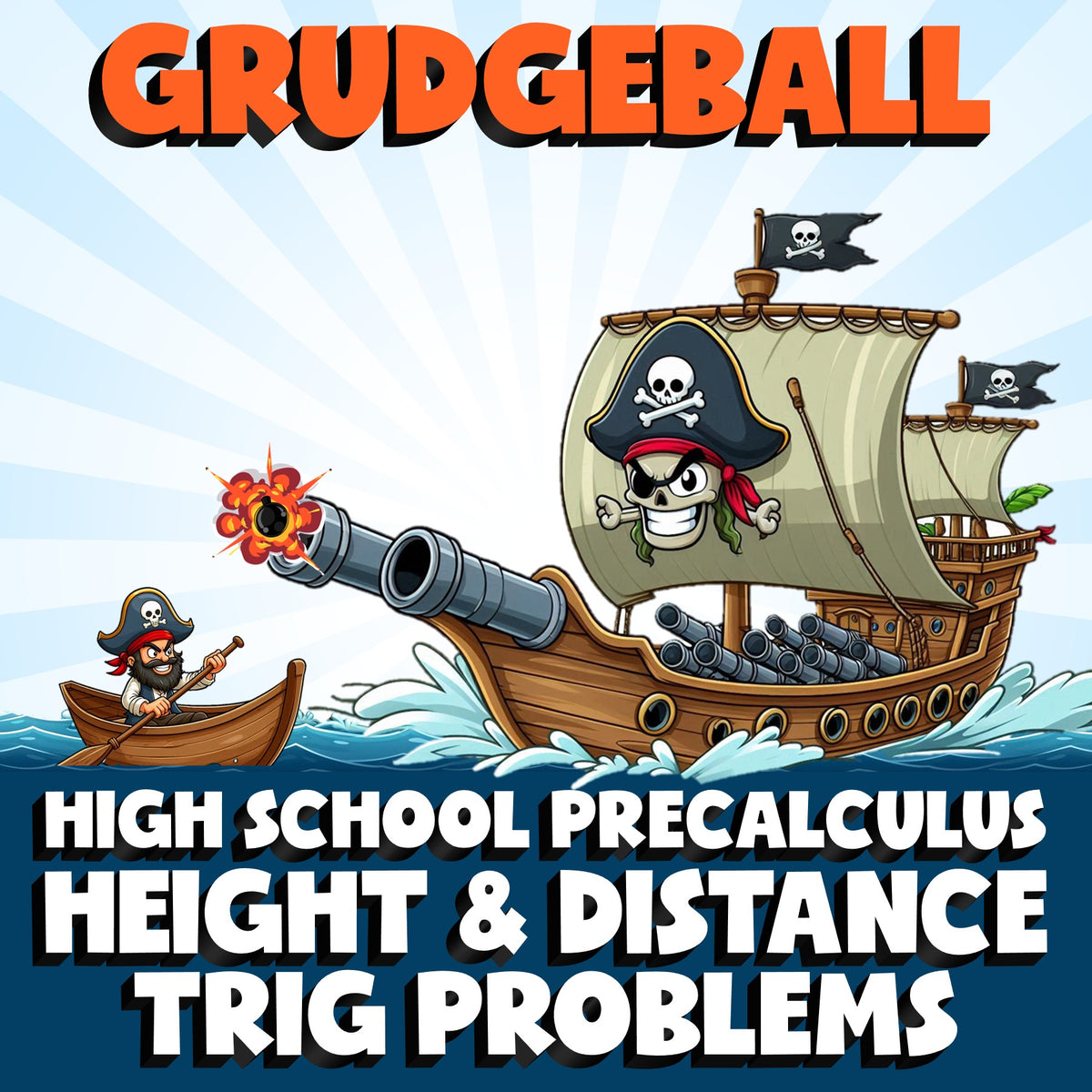 Height & Distance Trig Problems GRUDGEBALL Math Game - No Prep PreCalculus
