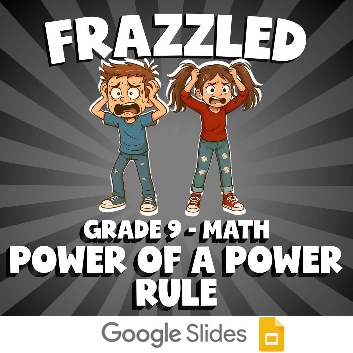 Power of a Power Rule FRAZZLED Math Game - No Prep Grade 9 Review Activity