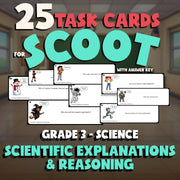 Scientific Explanations & Reasoning SCOOT TASK CARDS Science Game - Grade 3