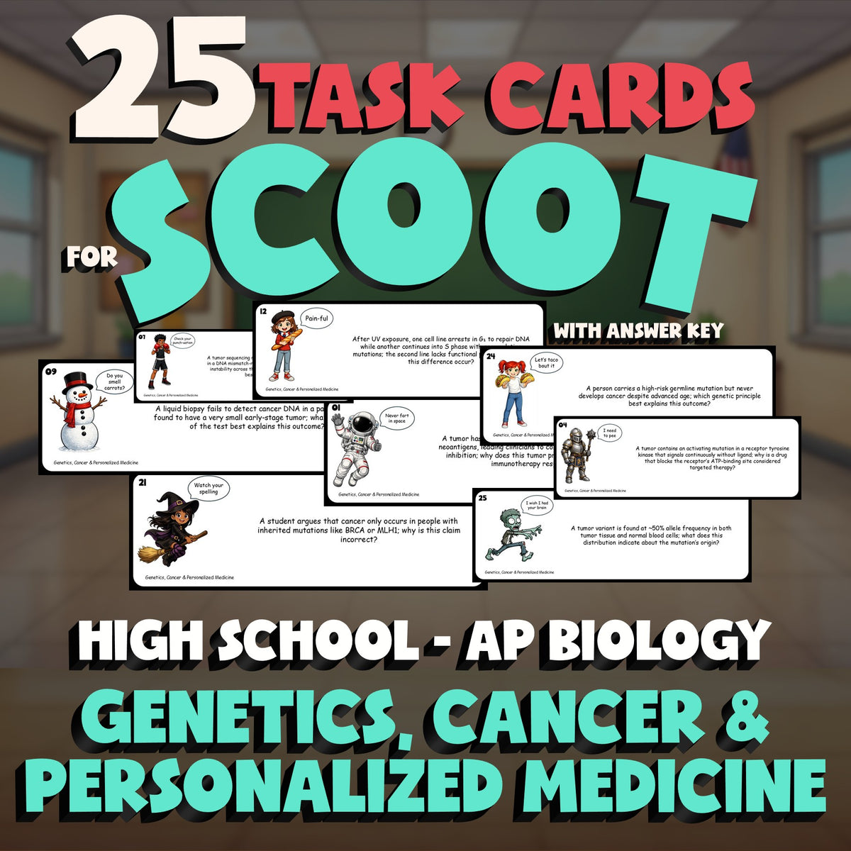 Genetics, Cancer & Personalized Medicine SCOOT TASK CARDS Game AP Biology