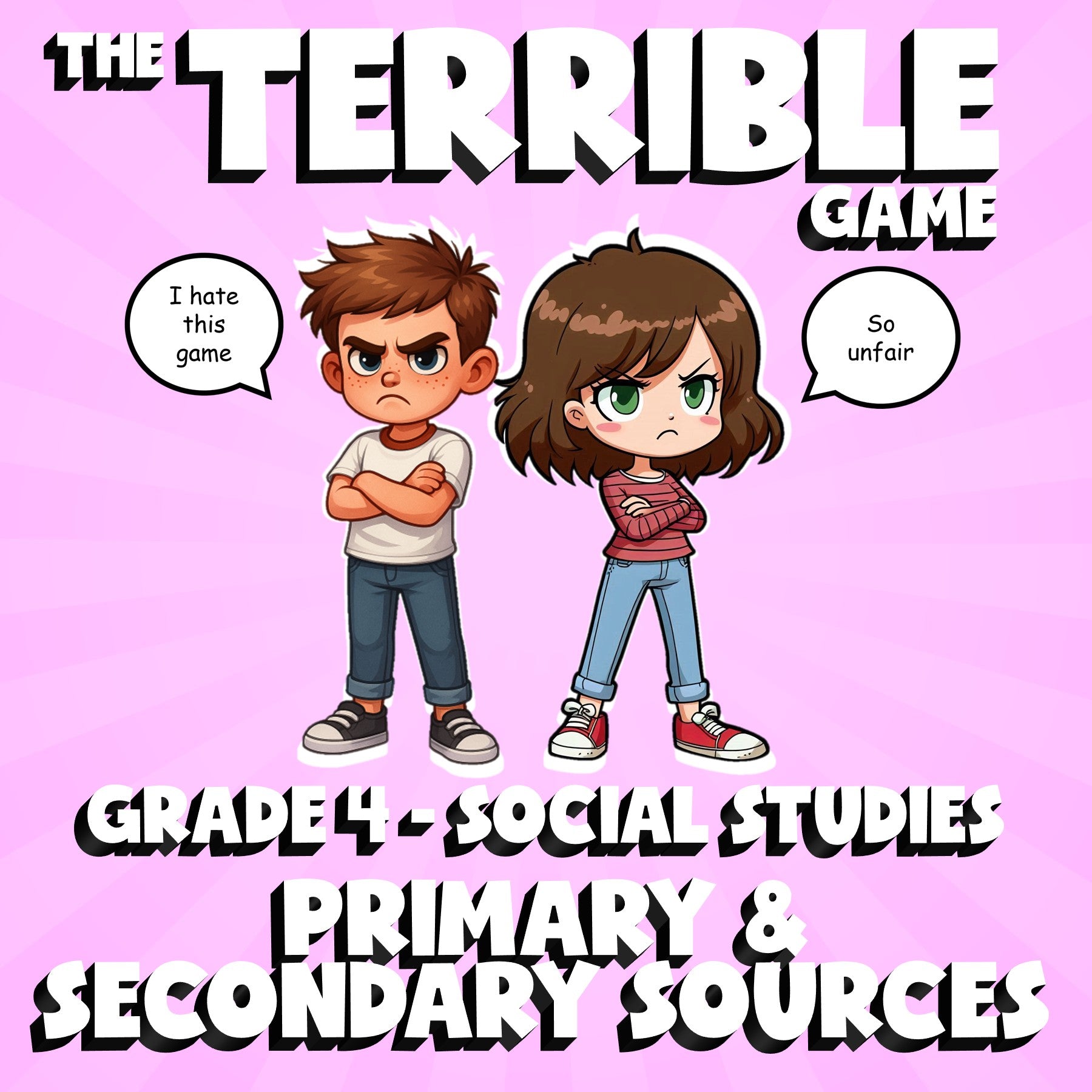 Primary & Secondary Sources THE TERRIBLE GAME - No Prep Grade 4 Socials Review