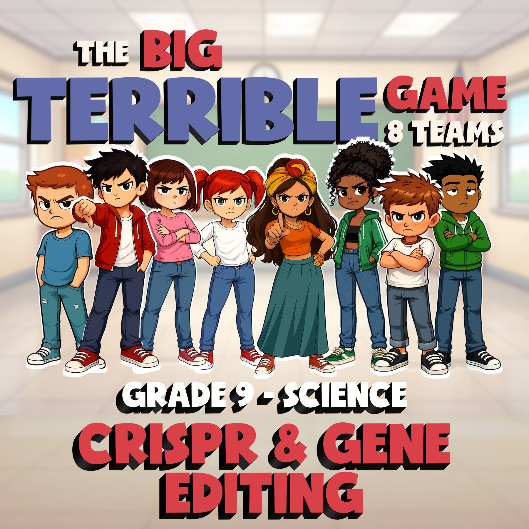 CRISPR & Gene Editing BIG TERRIBLE GAME - No Prep Grade 9 Science Review