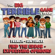 Find the Error - Expressing Opinions BIG TERRIBLE GAME - No Prep French Exercise
