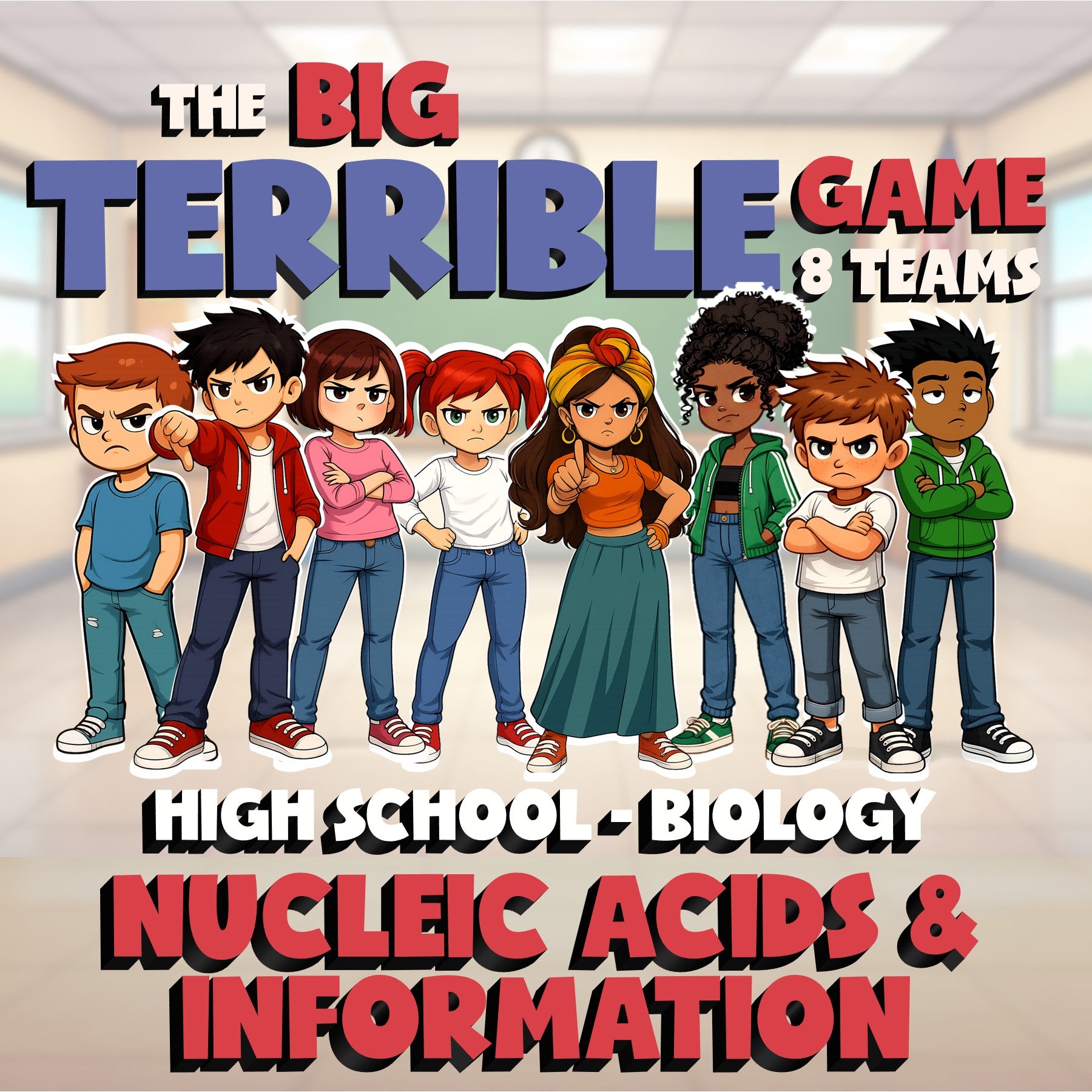 Nucleic Acids & Information BIG TERRIBLE GAME - No Prep Biology Science Review