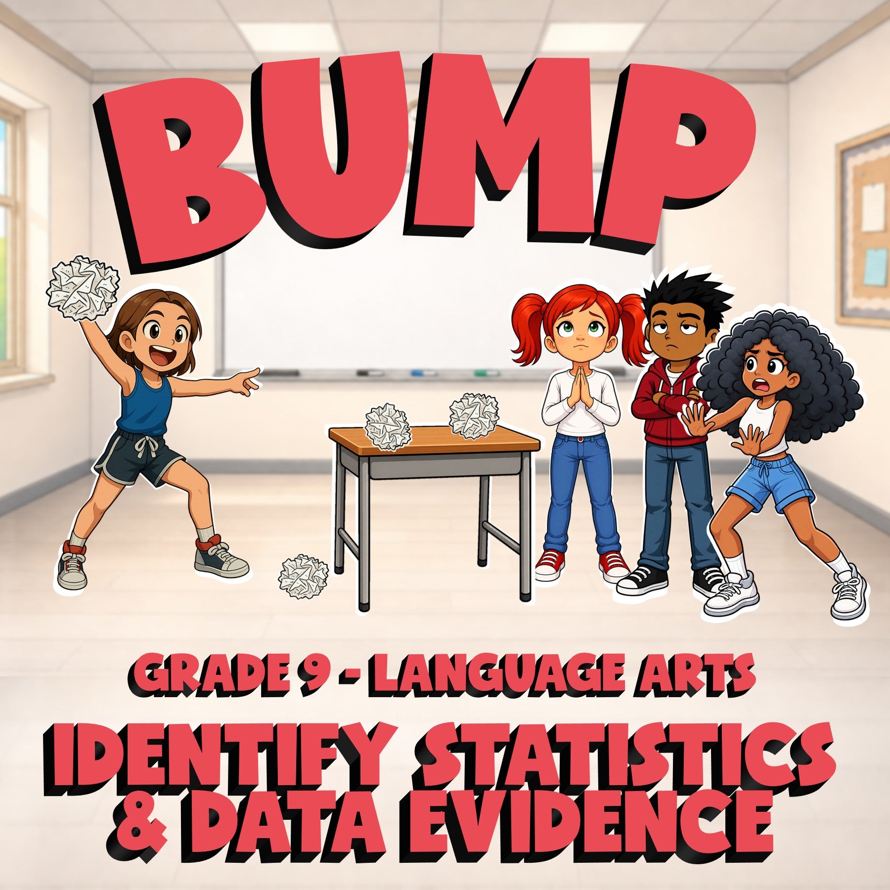 Identify Statistics & Data Evidence BUMP ELA Game - No Prep Grade 9 Review