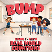 Real World Equations BUMP Math Game - No Prep Grade 7 Review Activity