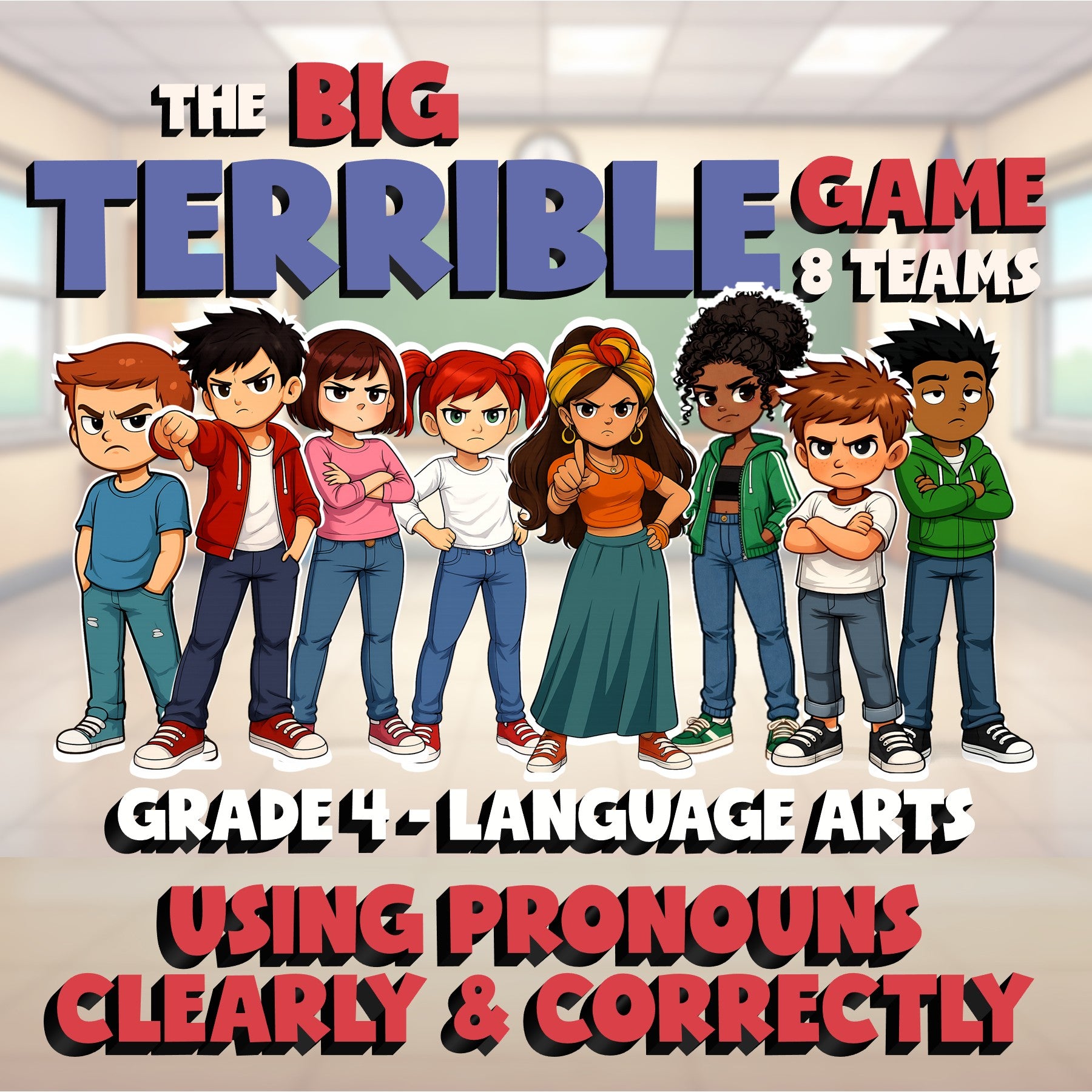 Using Pronouns Clearly & Correctly BIG TERRIBLE GAME - Grade 4 ELA Review
