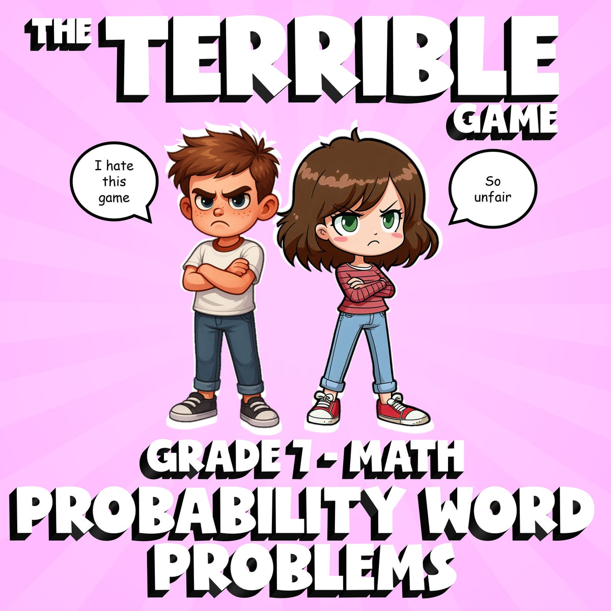 Probability Word Problems THE TERRIBLE GAME - No Prep Grade 7 Math Review