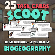 Biogeography SCOOT TASK CARDS Science Game - No Prep AP Biology Review Activity