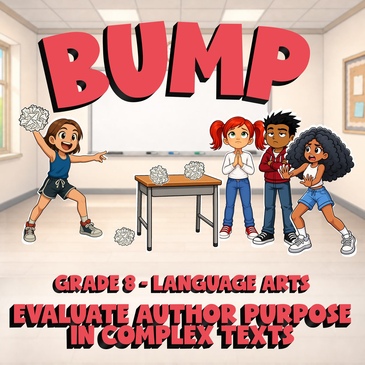 Evaluate Author Purpose in Complex Texts BUMP ELA Game - No Prep Grade 8 Review