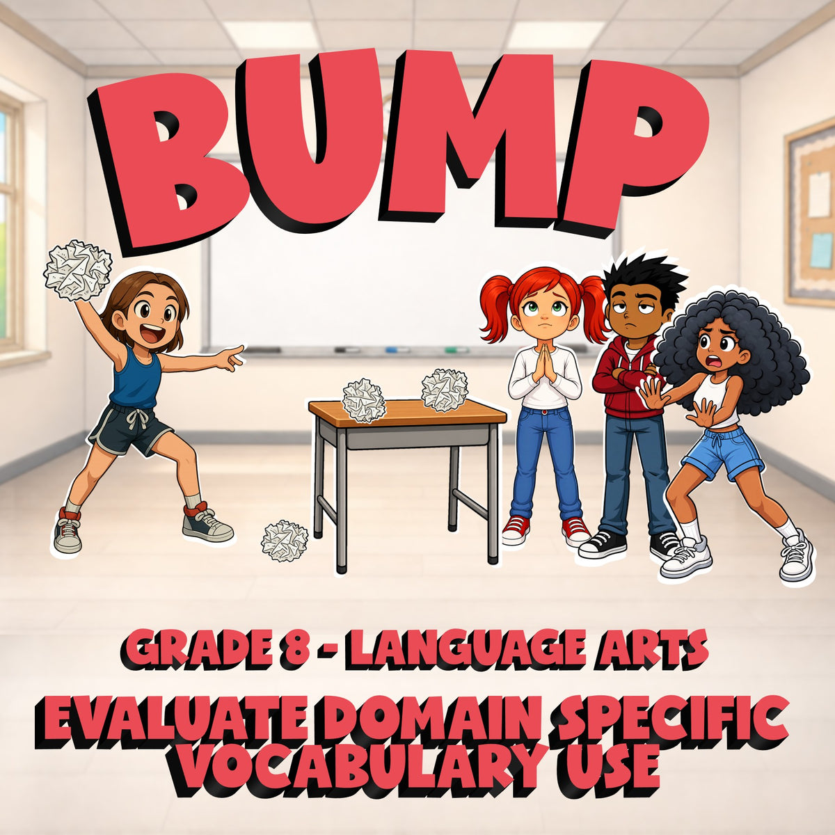 Evaluate Domain Specific Vocabulary Use BUMP ELA Game - No Prep Grade 8 Review