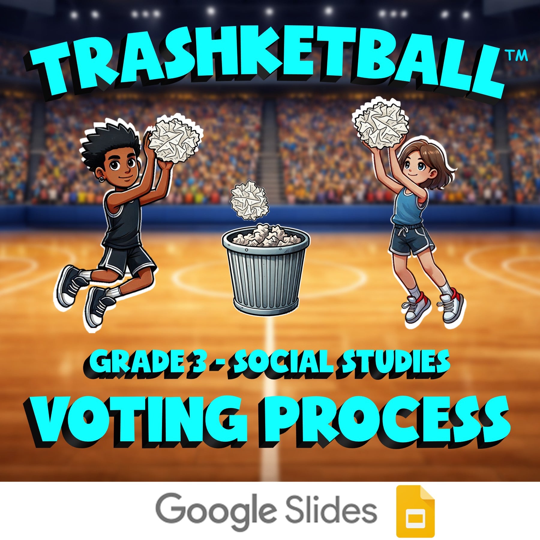 Voting Process TRASHKETBALL Socials Game - No Prep Grade 3 Review Activity