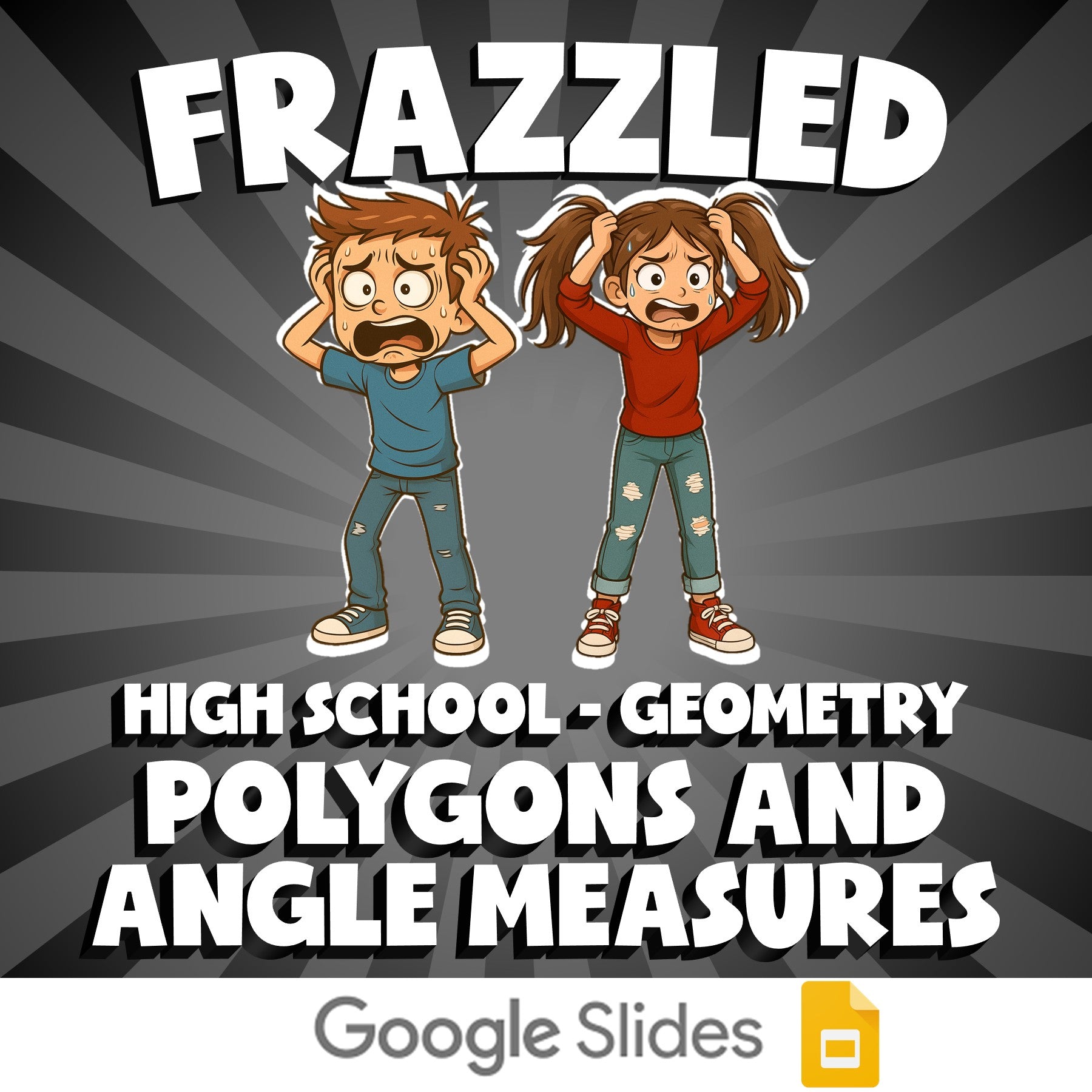 Polygons and Angle Measures FRAZZLED Math Game - No Prep Geometry Review