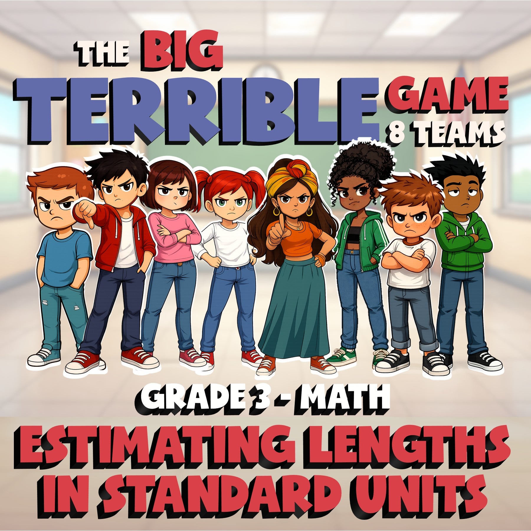 Estimating Lengths in Standard Units BIG TERRIBLE GAME - Grade 3 Math Review