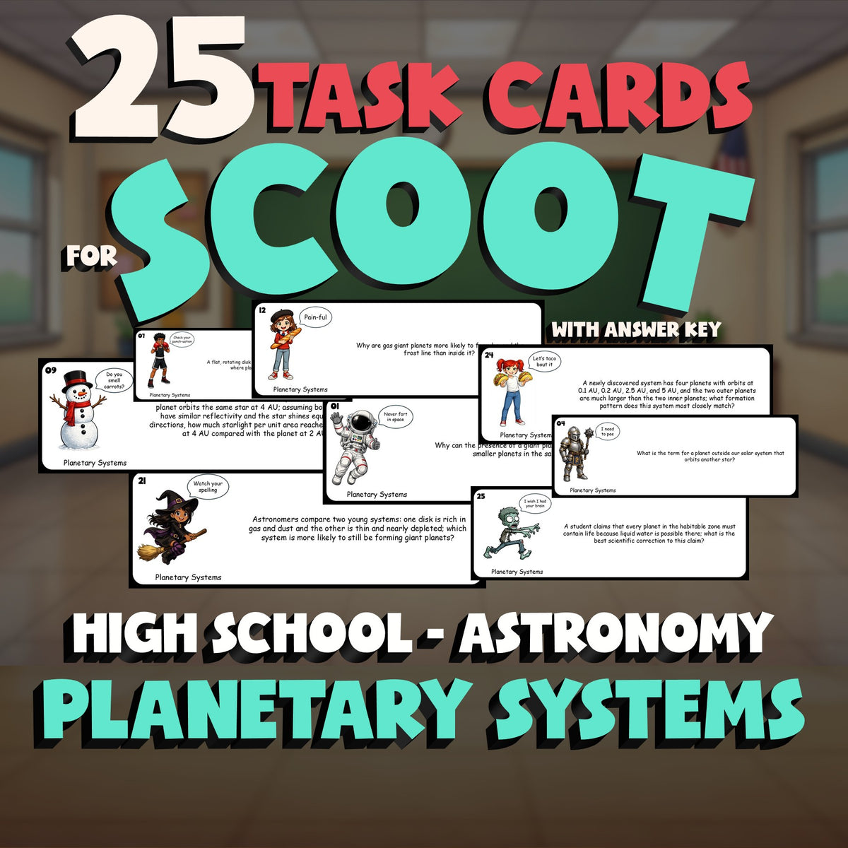 Planetary Systems SCOOT TASK CARDS Science Game - No Prep Astronomy Review