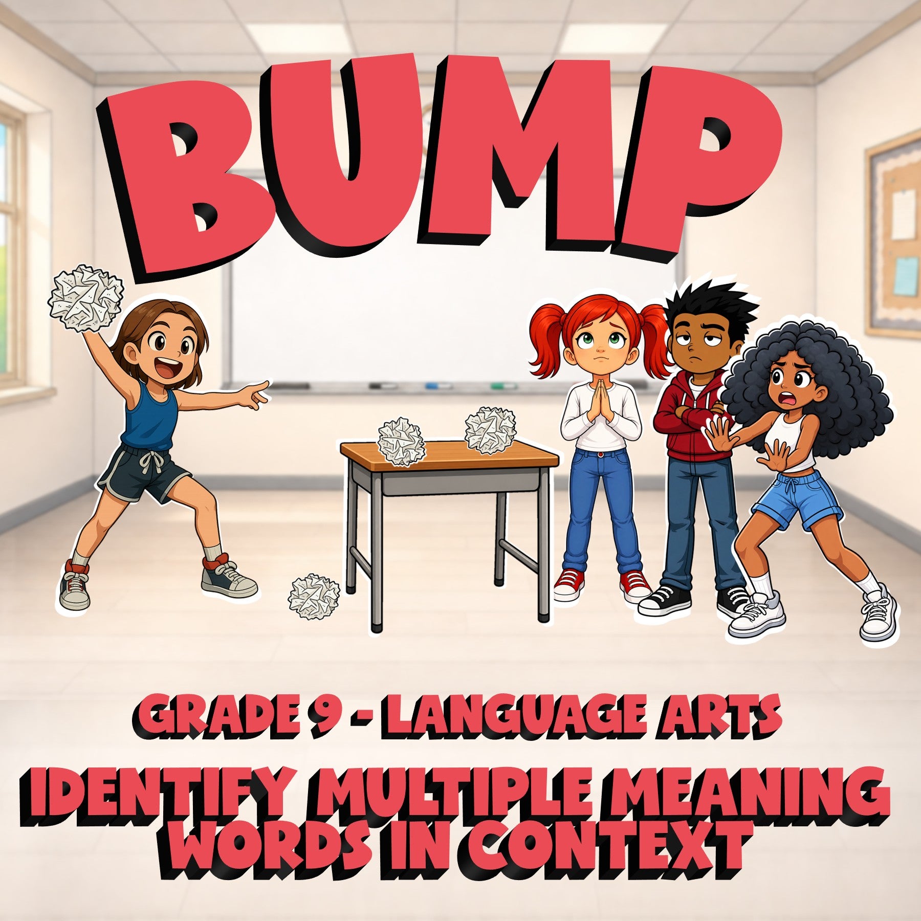 Identify Multiple Meaning Words in Context BUMP ELA Game - No Prep Grade 9