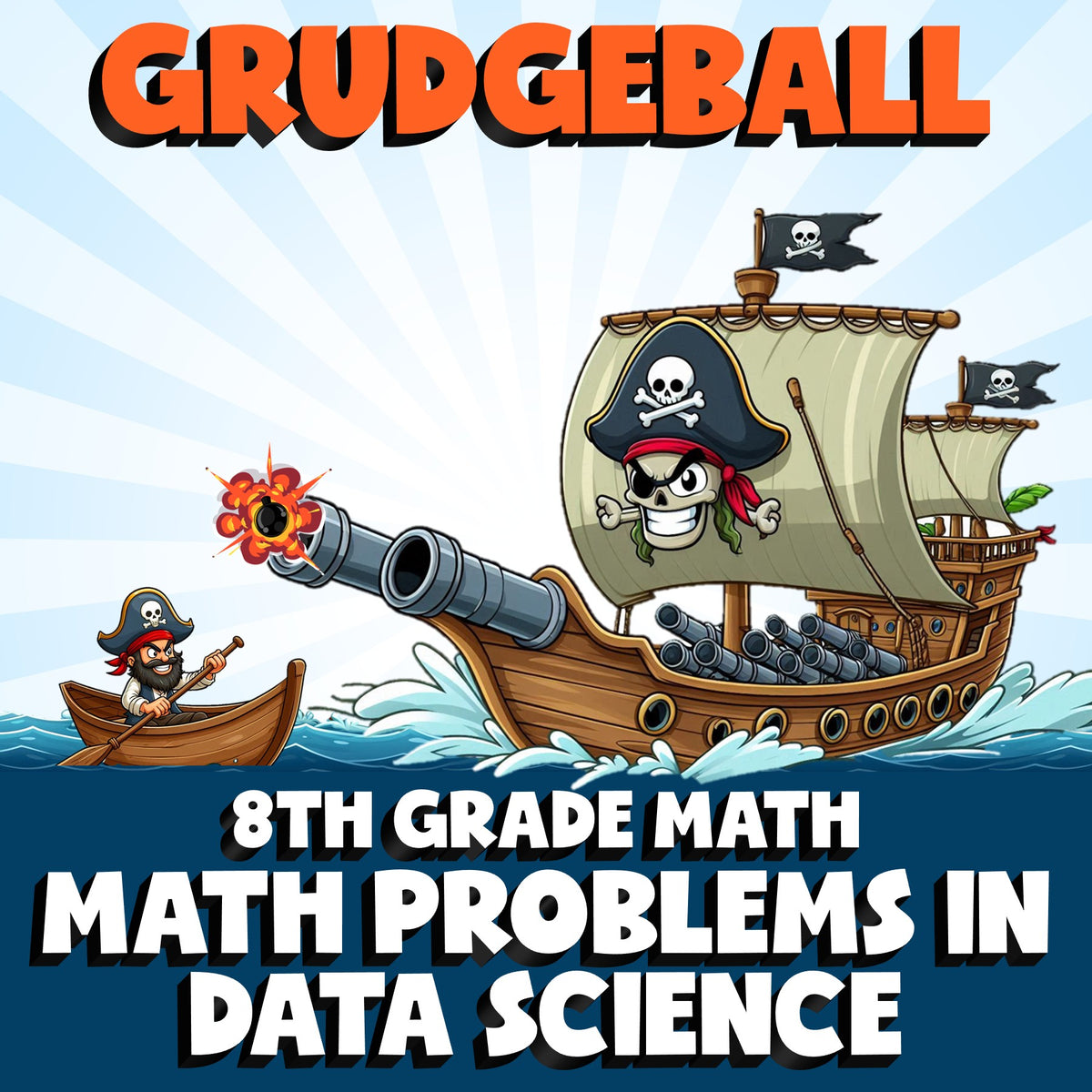 Math Problems in Data Science GRUDGEBALL Math Game - No Prep Grade 8 Review