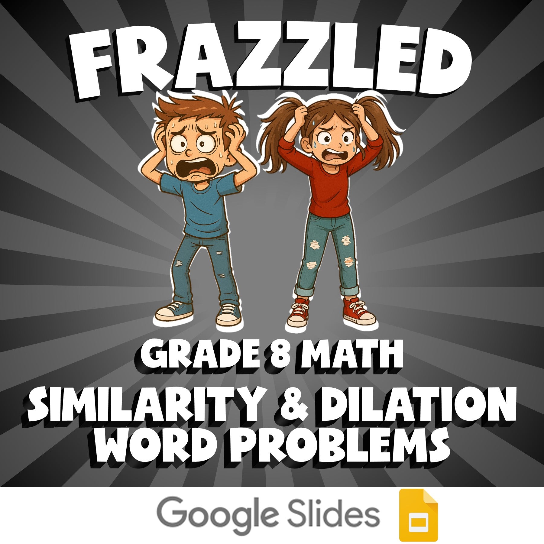 Similarity & Dilation Word Problems FRAZZLED Math Game - No Prep Grade 8 Review